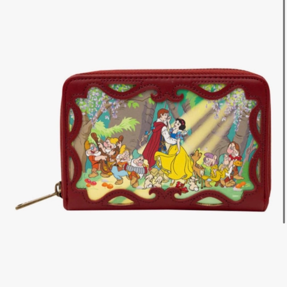 Disney Red Wallet with Snow White and Dwarfs Design